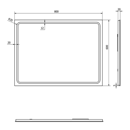 Lustro GEMINI z oświetleniem LED 60x80cm