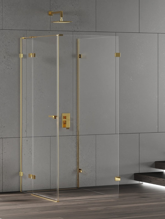 Kabina prysznicowa EVENTA GOLD SHINE 1D prostokątna przyścienna L 80x100x200 szkło czyste 8mm Active Shield 2.0