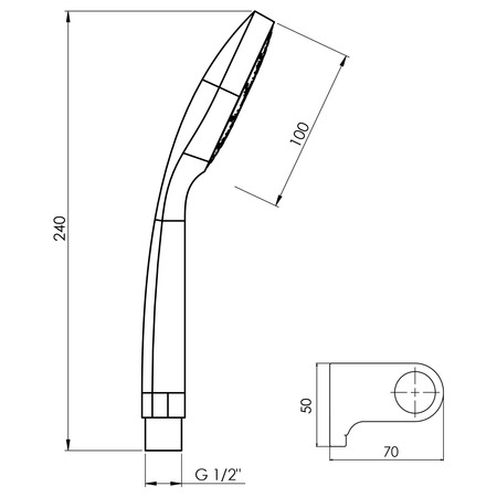 BETTY zestaw prysznicowy, uchwyt uchylny, chrom
