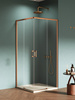 Kabina prysznicowa PRIME COPPER BRUSHED 2D prostokątna 80x100x200 szkło czyste 6mm Active Shield 2.0