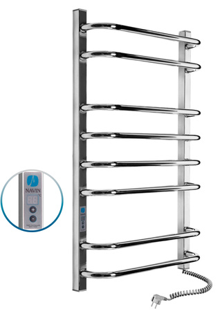 Elektryczny grzejnik łazienkowy NIERDZEWNY SYMPHONIA Kwadro Termostat 480х800 prawa