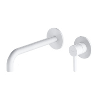 Y bateria umywalkowa podtynkowa z długą wylewką, biały mat