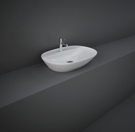 Zestaw DES Miska WC podwieszana z deską W/O i Umywalką Nablatową VARIANT owalną 60x42 cm biały połysk