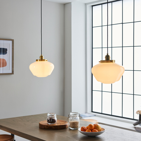 Camberley 1 Pendant Light Brass Opal Glass