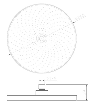Głowica deszczowni okrągła 26 cm, złota