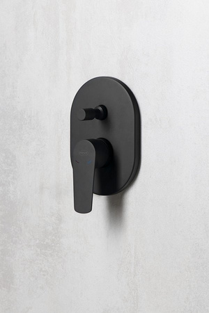 LOTTA bateria prysznicowa podtynkowa, 2 wyjścia, czarny mat