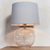Lampa stołowa – przezroczysty / satynowy nikiel, 25 × 25 × 34 cm