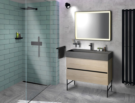 ODETTA szafka umywalkowa 95x50x43,5cm, dąb srebrny