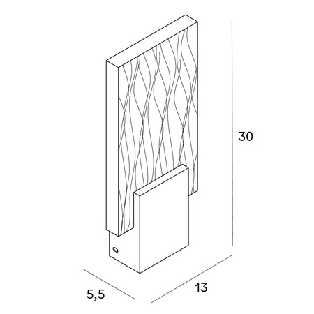 MAXLIGHT W0361 KINKIET VETRO BRUSHED BLACK