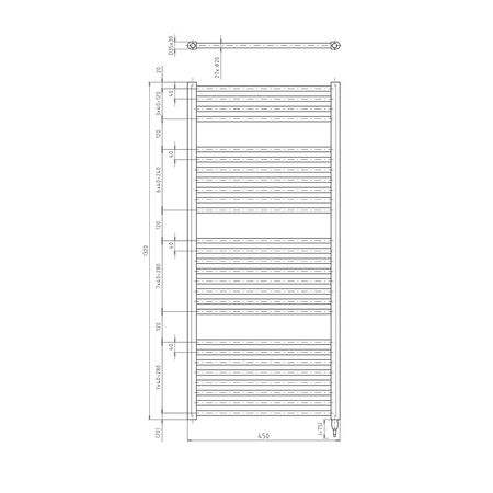 DIRECT-E grzejnik elektryczny 450x1320 mm, 400 W, biały
