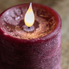 LED 1 Wick Candle Oxblood 3pk 70x70x150mm