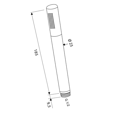 Słuchawka prysznicowa, 185mm, biały mat