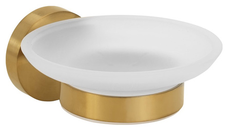 X-ROUND GOLD mydelniczka, szkło mleczne, złoto mat