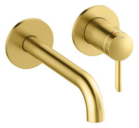 Iris Iris Zestaw elementów 180 mm zewnętrznych z wylewką podtynkowej baterii umywalkowej (Szczotkowany mosiądz)