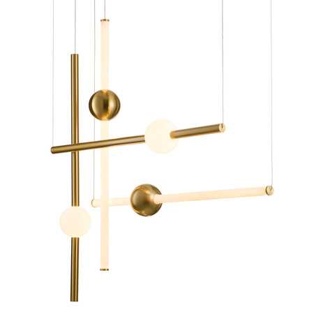 Lampa wisząca O-LINE L-4 - LED, 110 cm, mosiądz