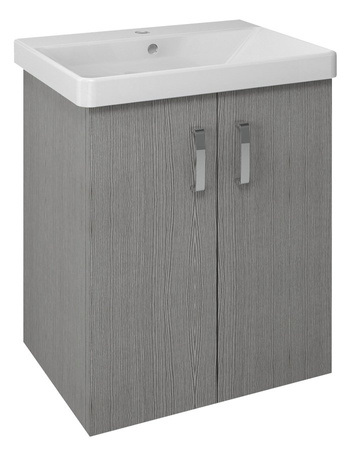 THEIA szafka umywalkowa 56,4x70x44,2cm, 2 drzwiczki, dąb srebrny