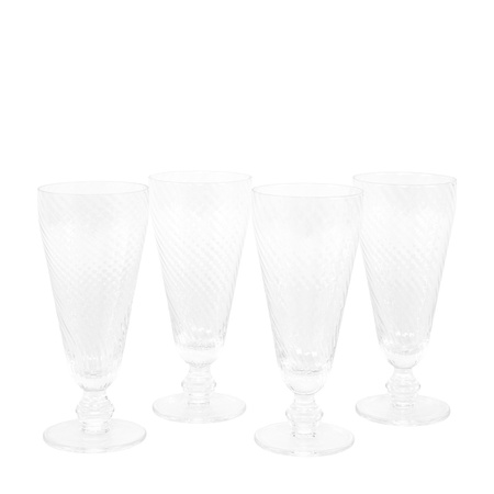 Swirl Flute Glass Clear (4pk) 72x72x165mm