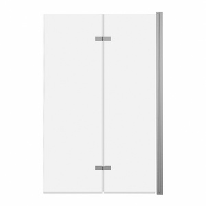 Parawan nawannowy 2-panelowy składany JEZIORAK 120 cm Nikiel szczotkowany