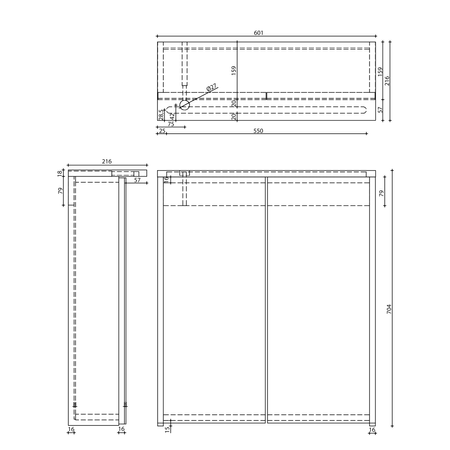 KAWA STRIP szafka z lustrem, oświetlenie LED 60x70x22cm, biały