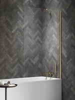 Parawan nawannowy NESTA LIGHT GOLD stały U 80x140 szkło czyste 8mm Active Shield 2.0