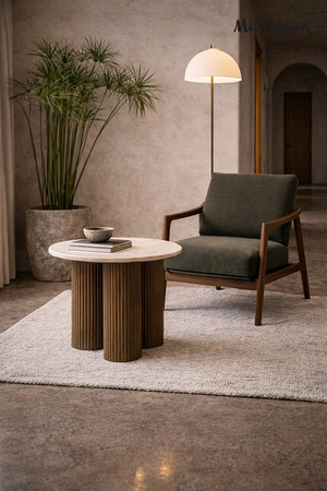 MaMaison stolik RAGNO 50 marmur / drewno