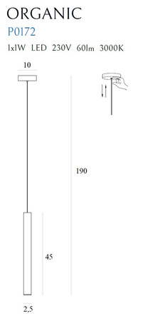 MAXLIGHT P0172 LAMPA WISZĄCA ORGANIC I CHROM