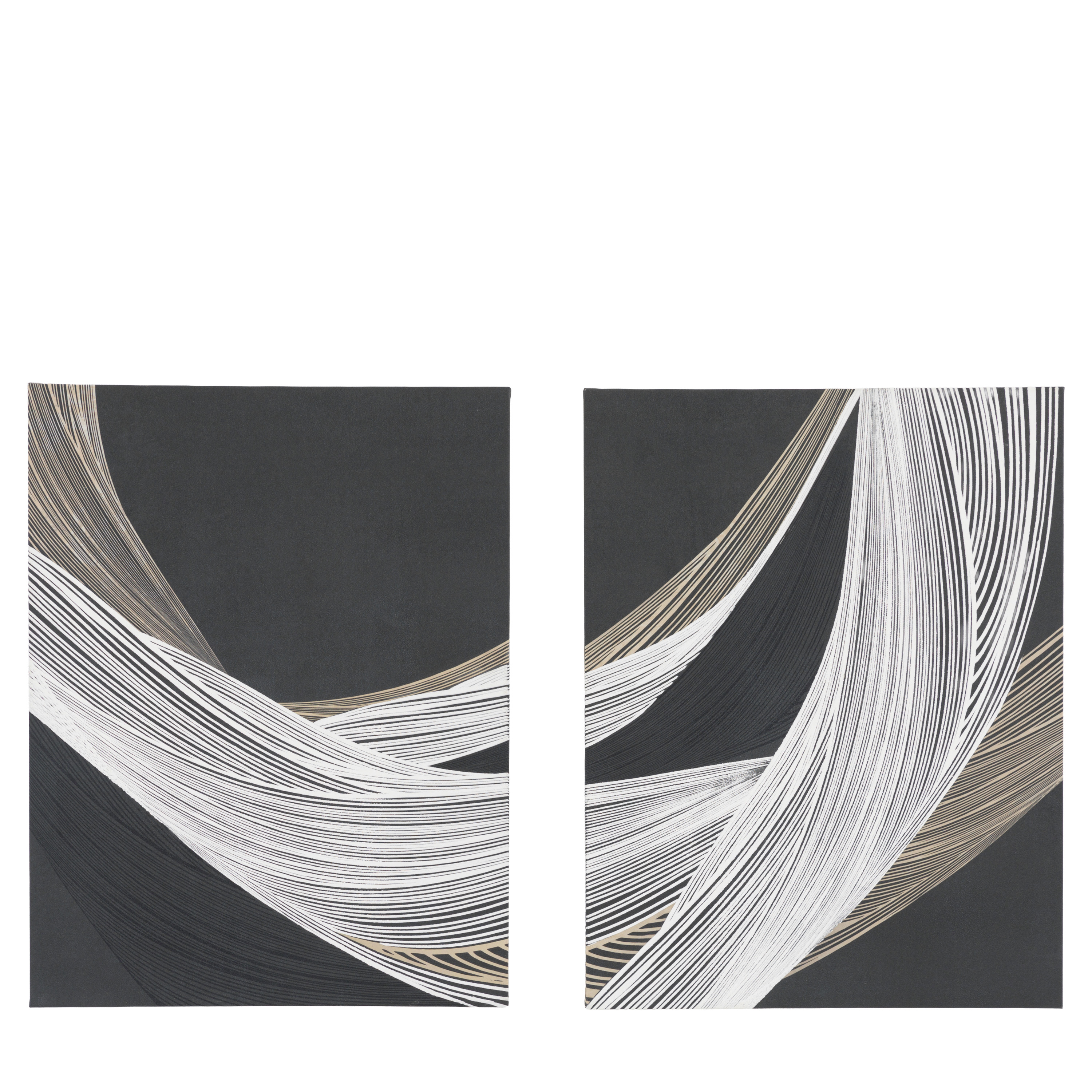 Obraz w ramie „Curve Appeal” – czarny, 50 × 3 × 65 cm, zestaw 2 szt.