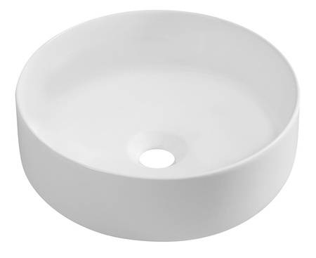 INFINITY ROUND umywalka ceramiczna nablatowa, średnica 36cm, biały mat