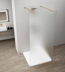 ESCA GOLD MATT jednoczęściowa kabina przysznicowa Walk-In, szkło matowe, 1100 mm