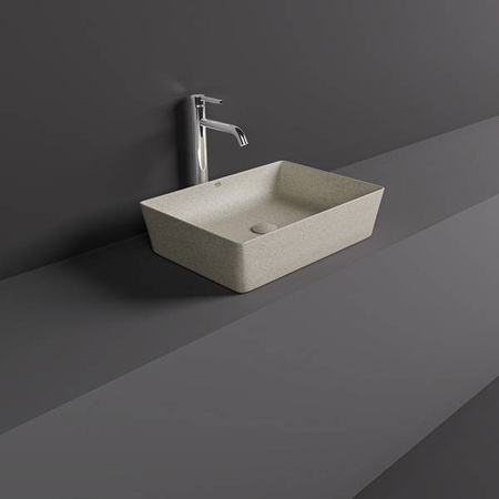 RAK Ceramics BATU Umywalka slim nablatowa prostokątna 50x36 cm Mica Warm Grey