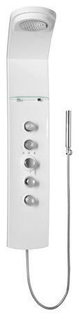 LUK panel prysznicowy narożny z baterią termostatyczną 250x1300mm , biały