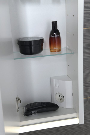 BATU szafka z lustrem 80x71x15cm, 2x oświetlenie LED, biały