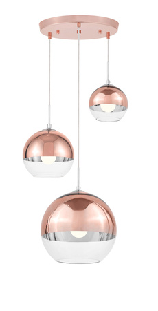 NOWOCZESNA LAMPA WISZĄCA RÓŻOWE ZŁOTO VERONI TRIO