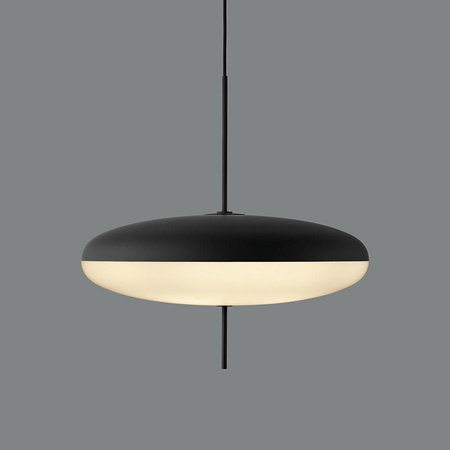 Lampa wisząca PIATTO 50 cm- biało-czarna, eliptyczny klosz