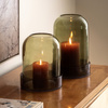 Tamar Smoked Candle Holder Green 170x170x220mm