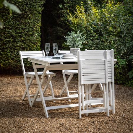 Lindos White Folding Dining Set