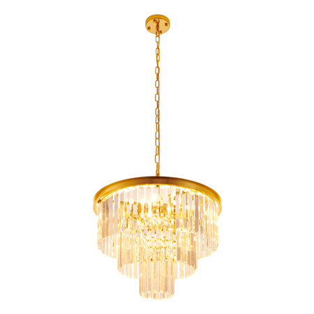 Lampa wisząca SPLENDORE 50 cm - żyrandol złoto-kryształowy