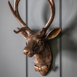 Dekoracja ścienna Sir Cameron Stag, brązowa, 270 x 170 x 465 mm