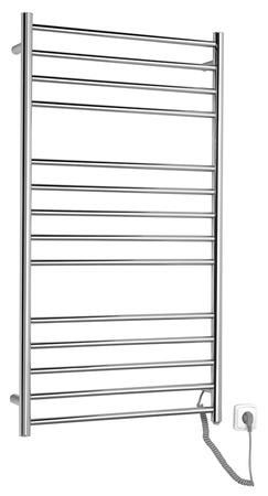 REDONDO elektryczna suszarka na ręczniki, okrągła, 630x1160 mm, 130 W, stal nierdzewna polerowana