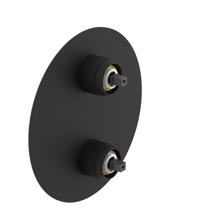 ULTRAMIX korpus do baterii prysznicowej podtynkowej, 3 wyjścia, obrotowy przełącznik, czarny mat