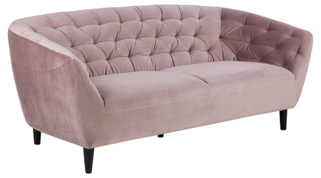 Sofa 3-osobowa Ria – różowa sofa Vic Dusty Rose 18 z czarnymi drewnianymi nogami 191 cm ACTONA