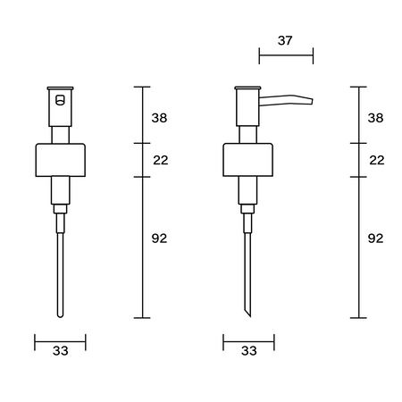 Pompka do dozownika mydła, plastik, chrom