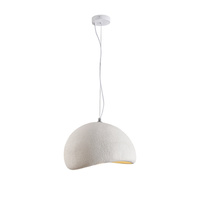 Lampa wisząca STONE 60 cm - biała lampa w stylu japandi