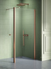 NZ4 Kabina prysznicowa NEW SOLEO COPPER BRUSHED walk-in U 50x195 szkło czyste 6mm Active Shield 2.0