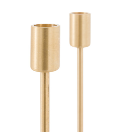 Novi Gold Candle Stick S/2 Beige Marble 66x66x255m