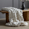 Marshmallow Rabbit Faux Fur Throw Crm 1300x1700mm