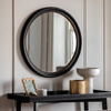Pisa Round Mirror Black 800x40x800mm