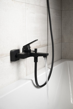 TURSI bateria wannowa ścienna, czarny mat