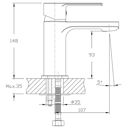 FACTOR bateria umywalkowa, chrom