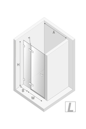 NZ2 Drzwi wnękowe OXIA BLACK 1D L 80x200 szkło czyste 8mm Active Shield 2.0